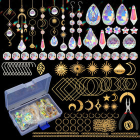 HYBEADS teardrop crystal suncatcher catching sun to create rainbows indoors