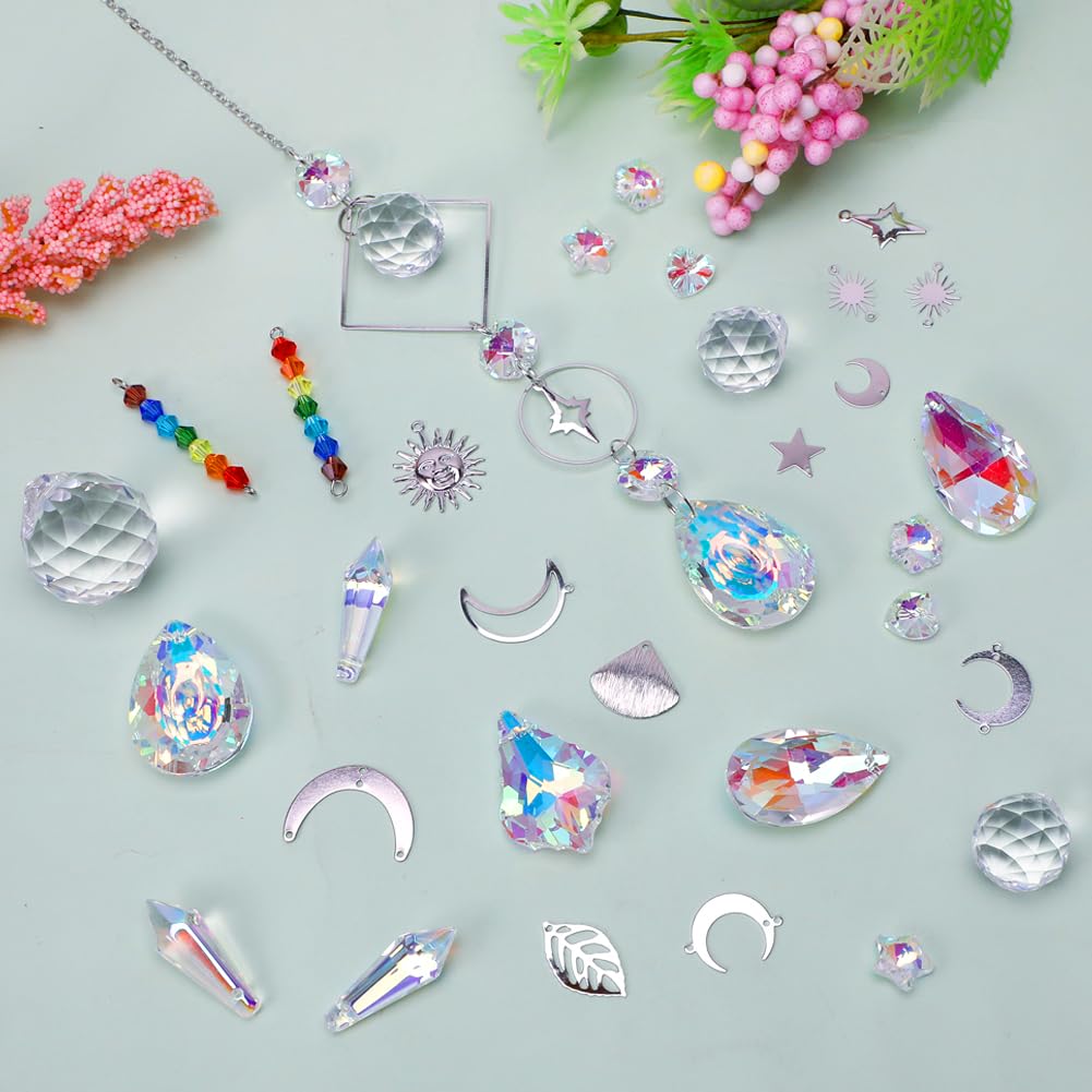 HYBEADS polished crystal prisms refract sunlight to create rainbows.