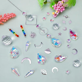 HYBEADS polished crystal prisms refract sunlight to create rainbows.