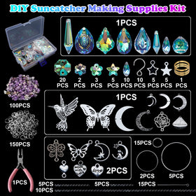 HYBEADS purple crystals with AB coating create vibrant rainbow reflections