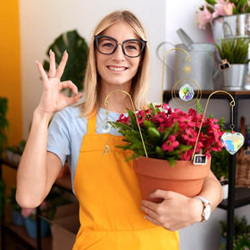 HYBEADS plant suncatcher stake kit enhances indoor greenery with sparkle