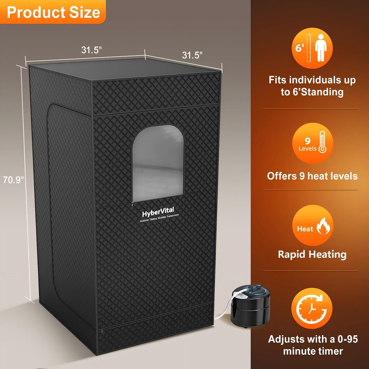 HyberVital durable-materials-sauna emphasizes safety and long-lasting use.