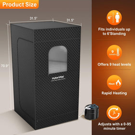 HyberVital durable-materials-sauna emphasizes safety and long-lasting use.