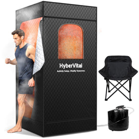 HyberVital portable-sauna home setup showing easy at-home spa convenience.