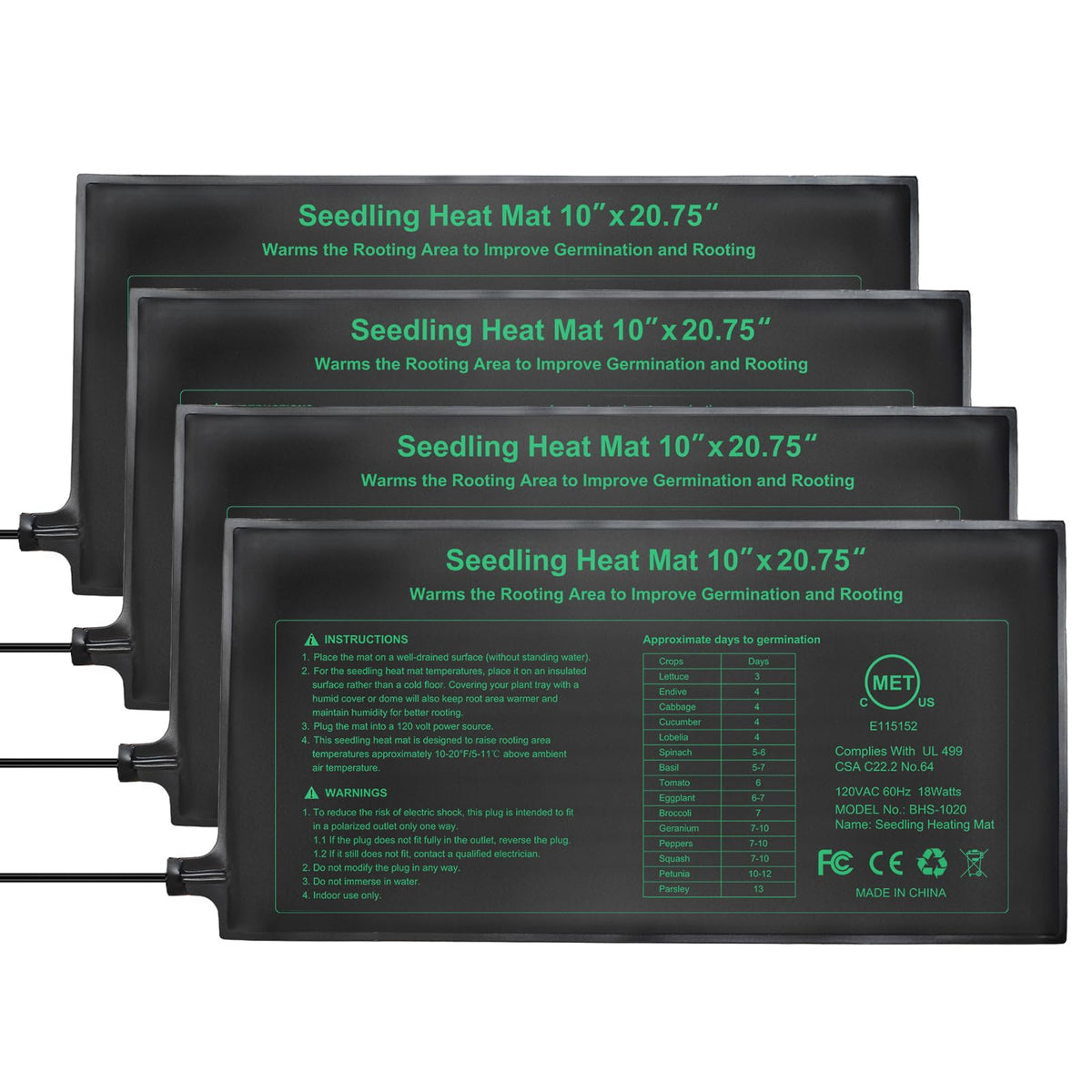 HYDGOOHO Seedling Heat Mat 4 Pack ready for reliable seed starting