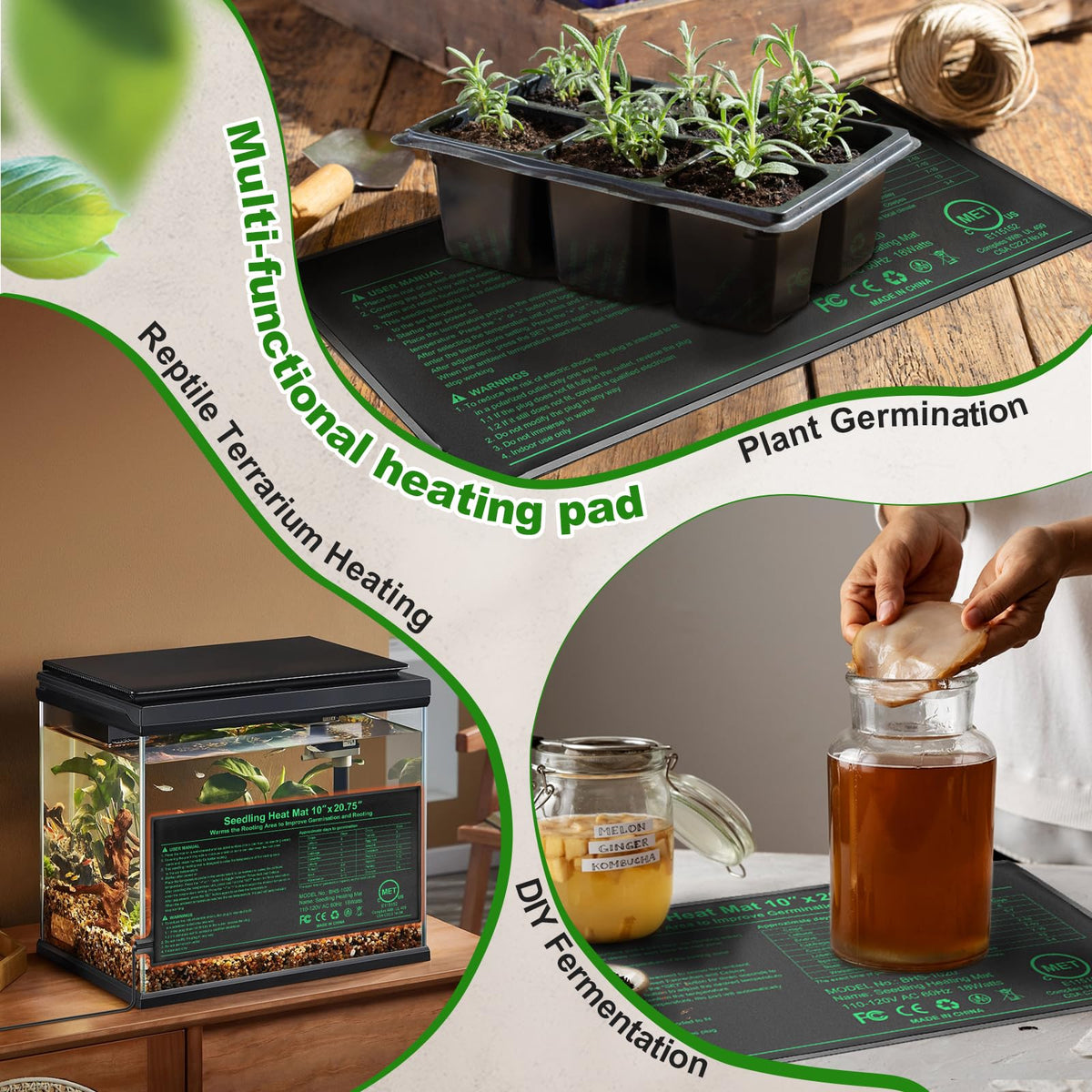 HYDGOOHO seedling heat mat built-in probe demonstrates responsive temperature sensing.