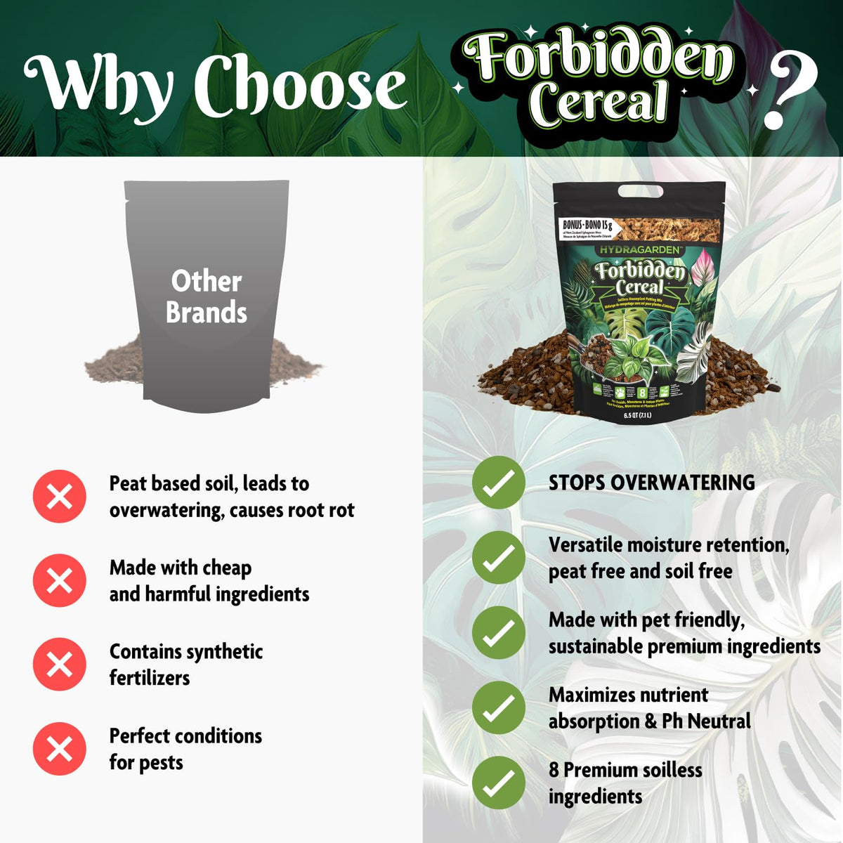 HydraGarden Forbidden Cereal Aroid Mix used in propagation with moss layer aid