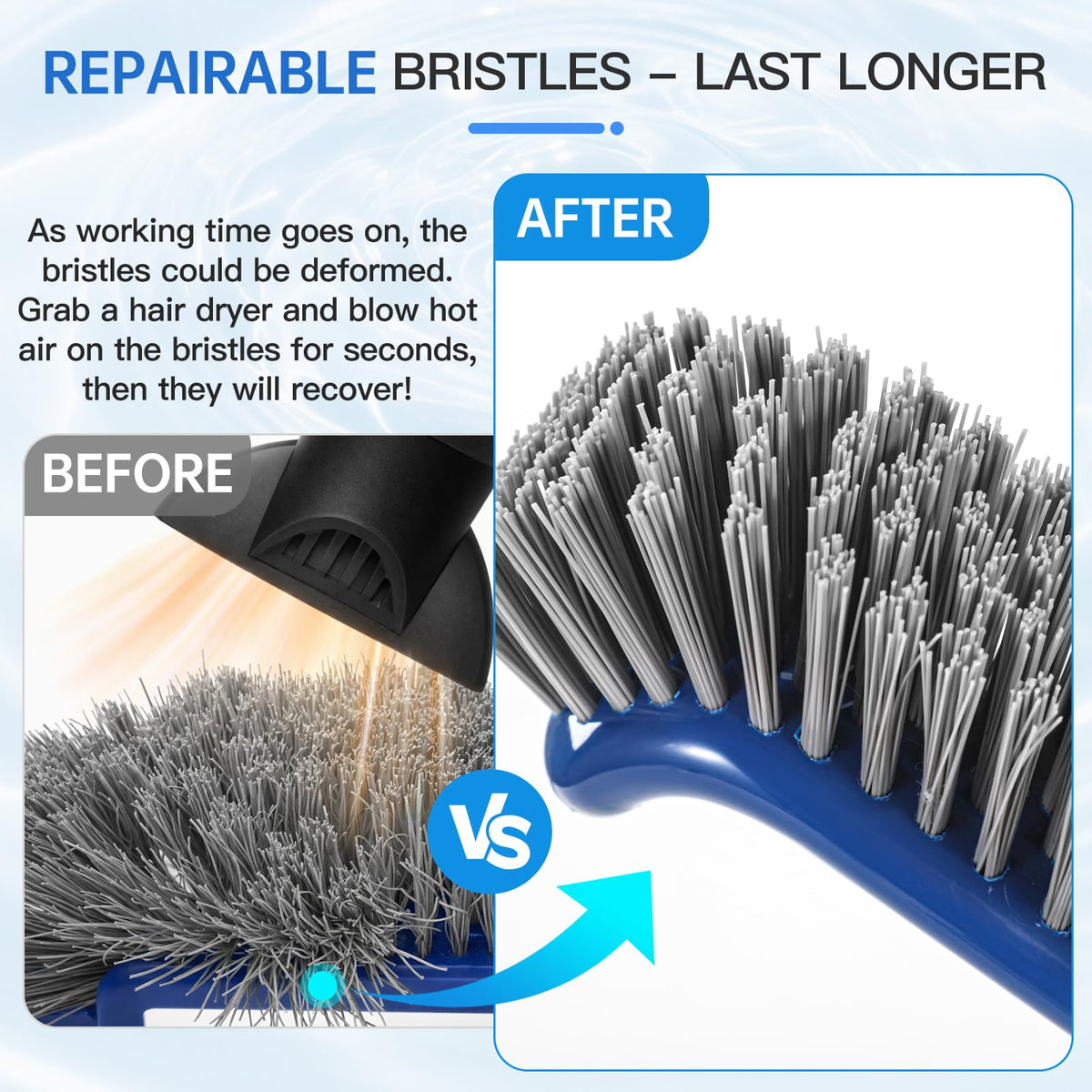 HydraJoy nylon bristles are gentle on liners while effectively lifting grime.