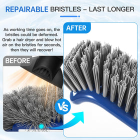 HydraJoy nylon bristles are gentle on liners while effectively lifting grime.