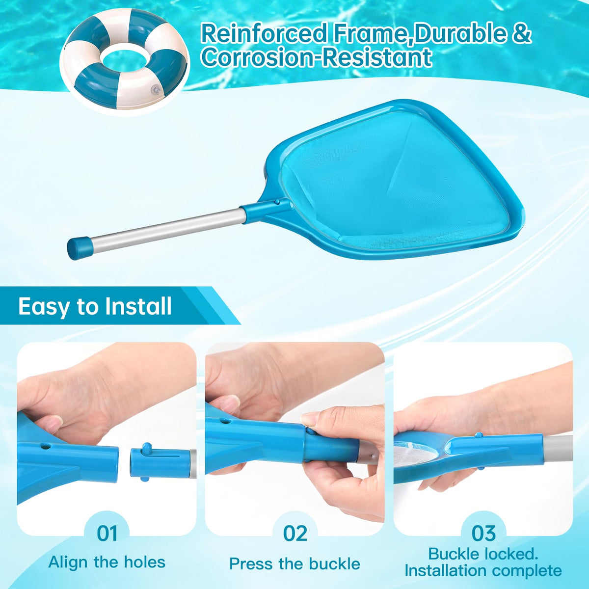 HydraJoy pool net safe for vinyl, tile, and concrete