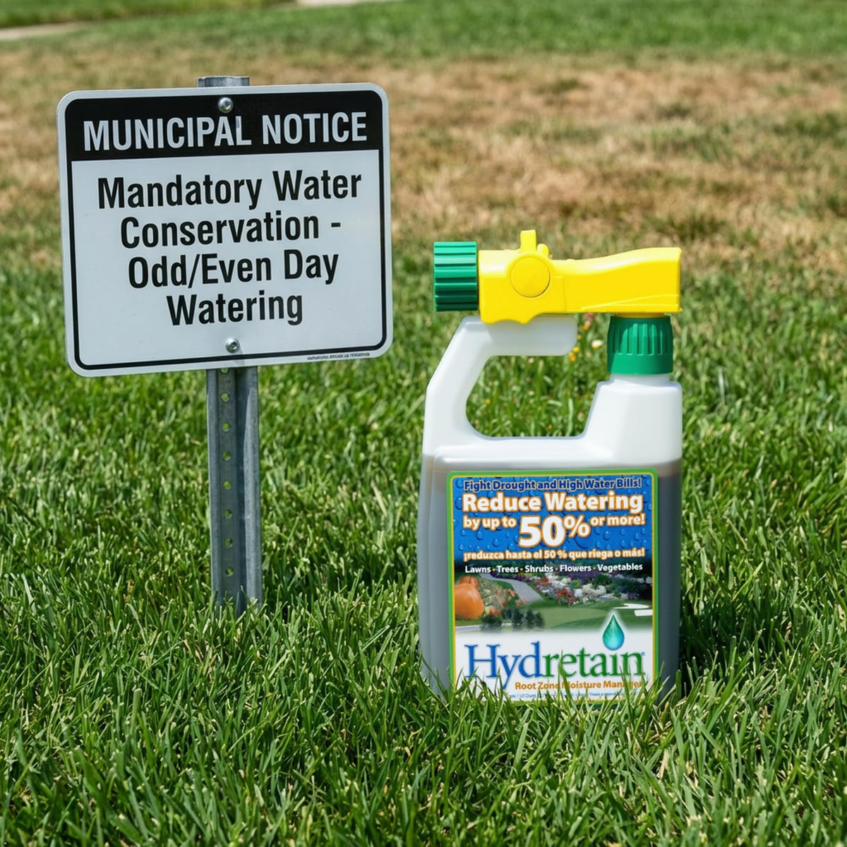 Hydretain container plants receive consistent moisture in pots.