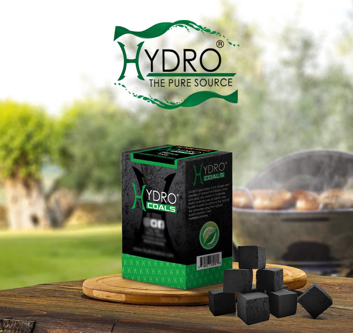Hydro coconut charcoal bag resting on grill, ready to ignite
