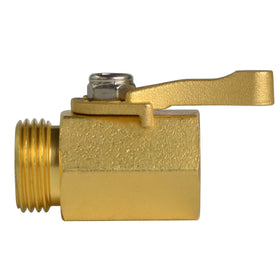 HYDRO MASTER brass connection close-up showing 3/4-inch compatibility for standard hoses