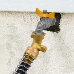 HYDRO MASTER outdoor valve setup suitable for RVs and garden hose tasks.