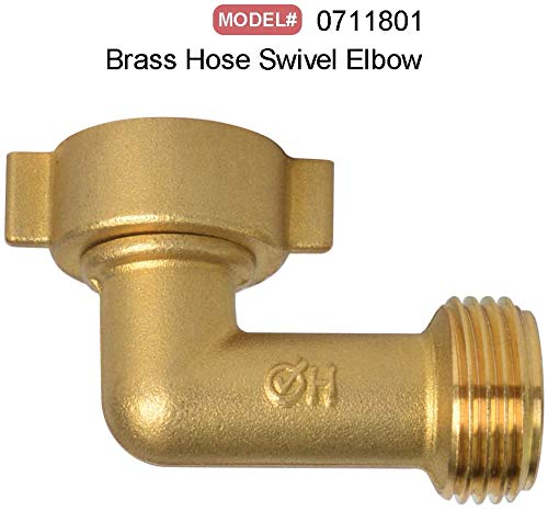 HYDRO MASTER solid brass elbow close-up showing robust threads.