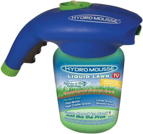 Hydro Mousse liquid lawn system kit ready for patch repair and overseeding.