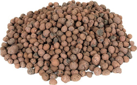 Close-up of brown GMC40l pebbles showing natural clay structure for rooting zones.