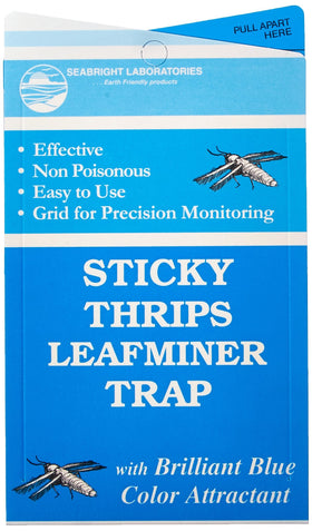 Hydrofarm Seabright yellow blue sticky trap on a leafy plant for pest control.