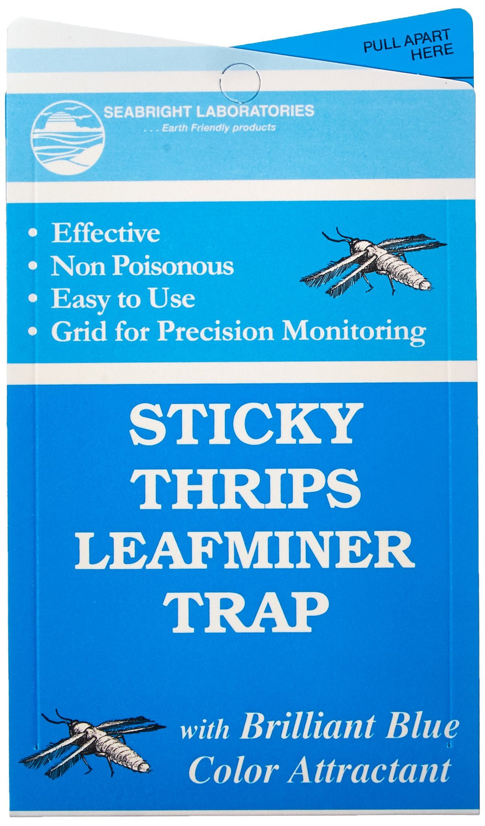Hydrofarm Seabright yellow blue sticky trap on a leafy plant for pest control.