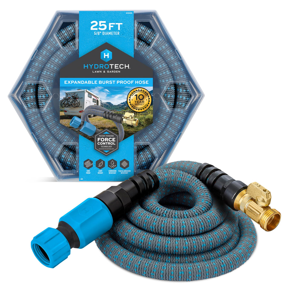 HydroTech expandable hose 25 ft 5/8 inch reach for yard tasks