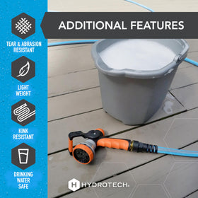 HydroTech FlatJacket abrasion-resistant outer jacket withstands use.