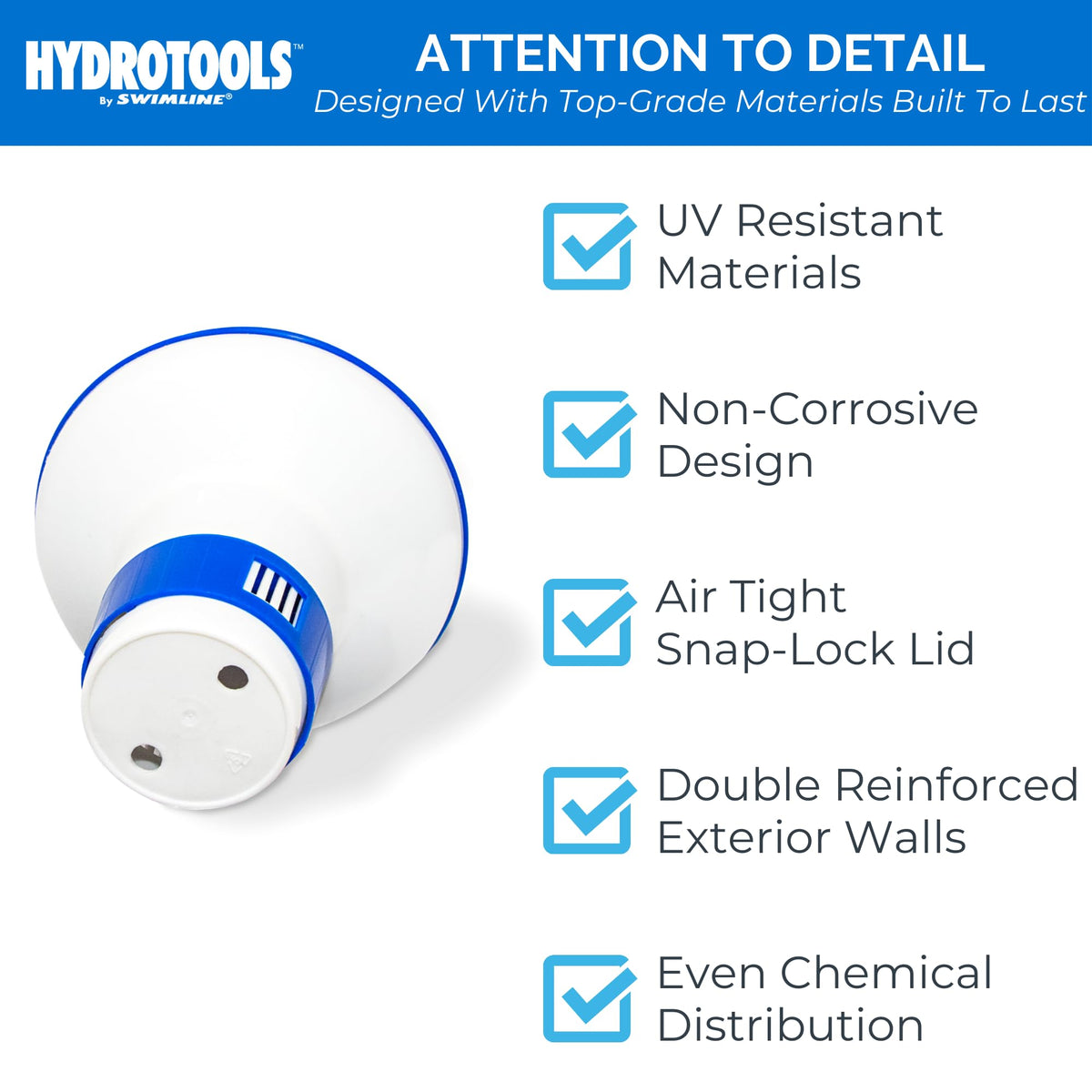 Ideal for spas and personal pools with adjustable flow.