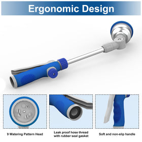 HYDROWE wand with 180-degree pivot head for hard-to-reach spots.