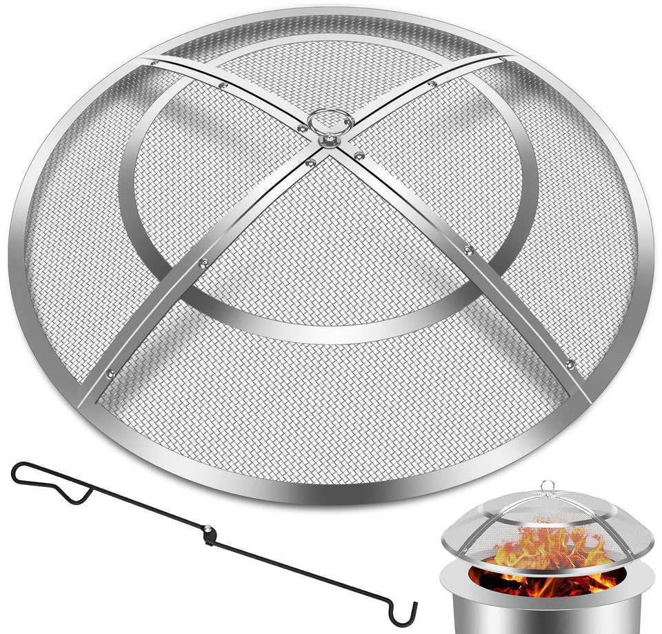 Hydream 24-inch fire pit screen assembly shown for quick setup and secure fit.