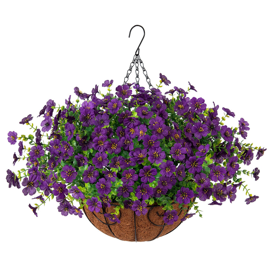 HyeFlora hanging flowers basket assembly for easy outdoor display
