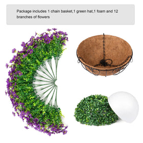 HyeFlora rattan basket with metal chains for sturdy hanging decor