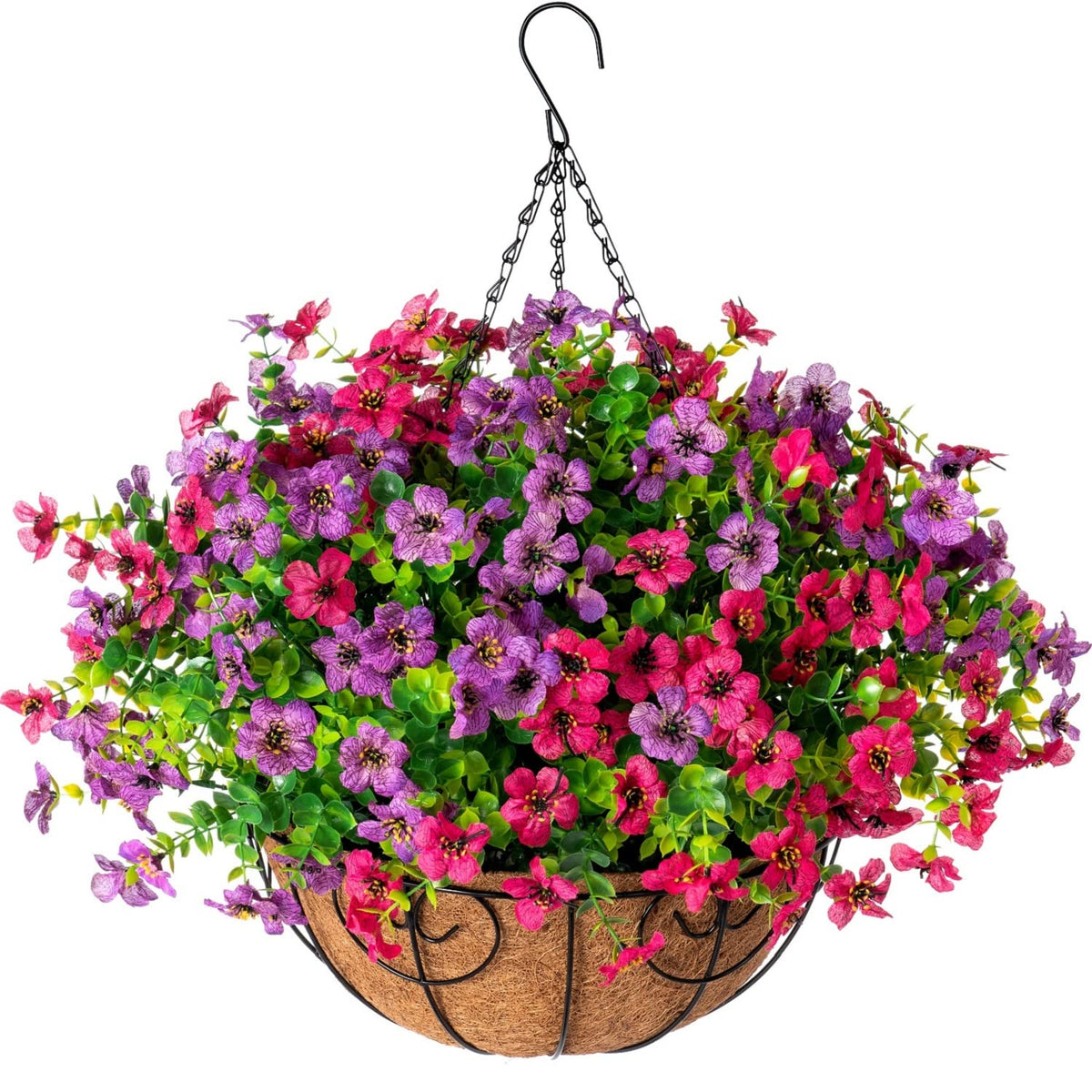 HyeFlora hanging basket assembly shows quick setup for outdoor decor