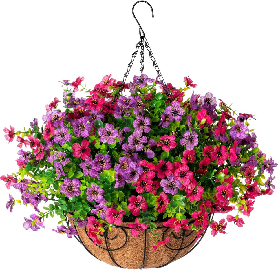 HyeFlora hanging basket assembly shows quick setup for outdoor decor