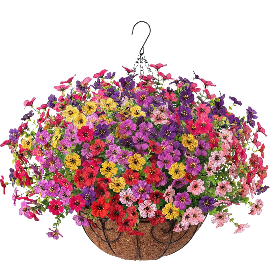 HyeFlora hanging daisy basket enhances porch decor with year-round color