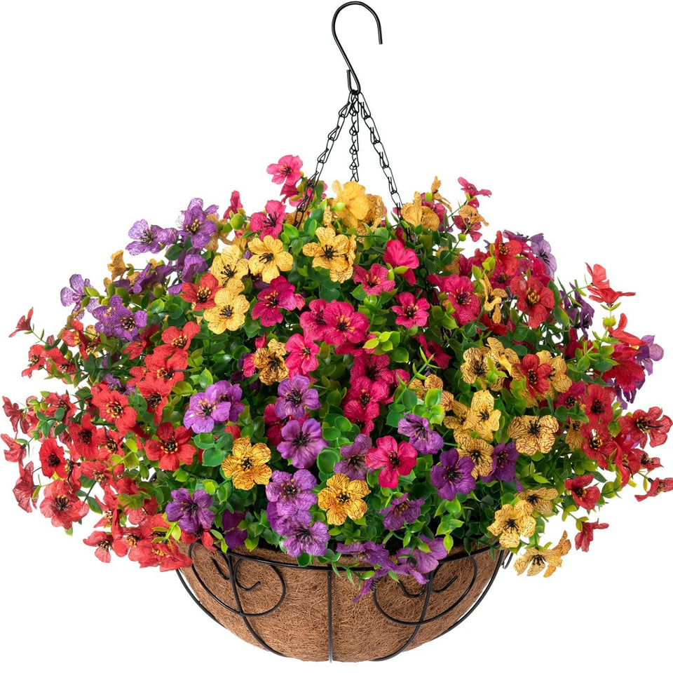 HyeFlora hanging flowers in bougainvillea and daisy basket for outdoor decor