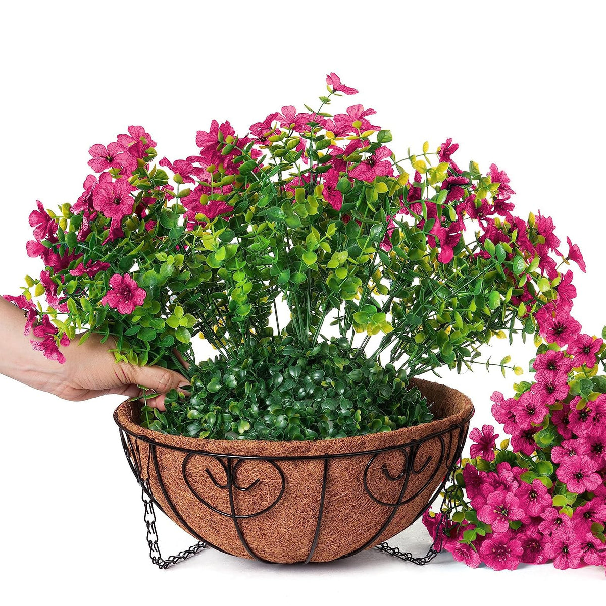 HyeFlora outdoor hanging planter decor for porch or balcony