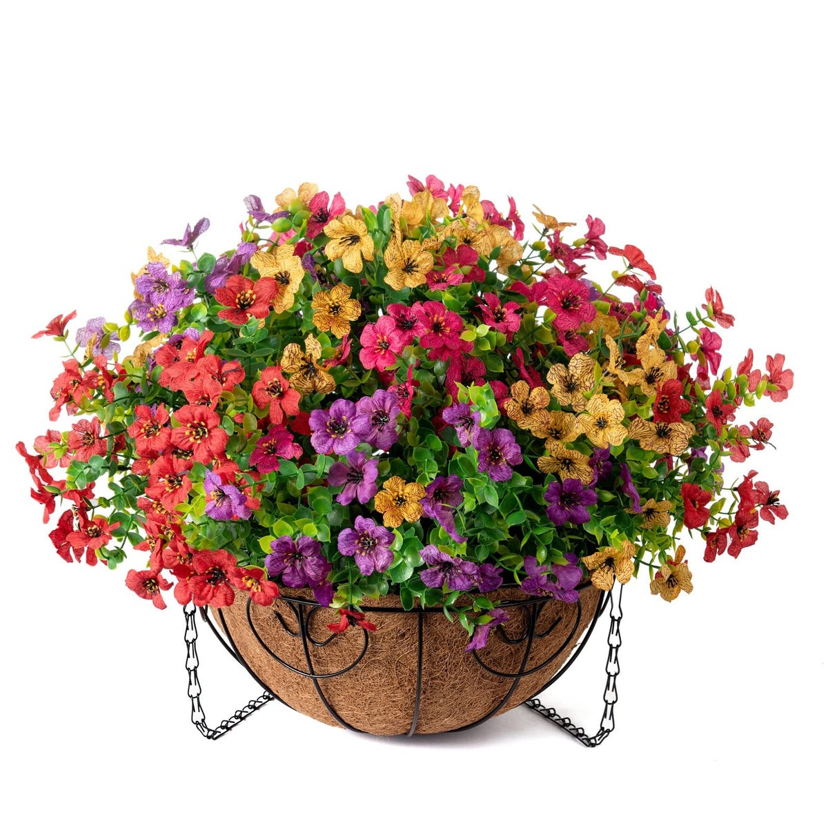 HyeFlora UV-resistant hanging flowers maintaining brightness outdoors