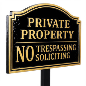 HYF DESIGN No Trespassing sign with 32-inch stake boosts yard visibility and deterrence