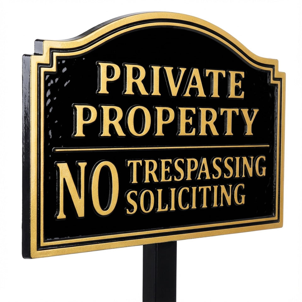 HYF DESIGN No Trespassing sign with 32-inch stake boosts yard visibility and deterrence