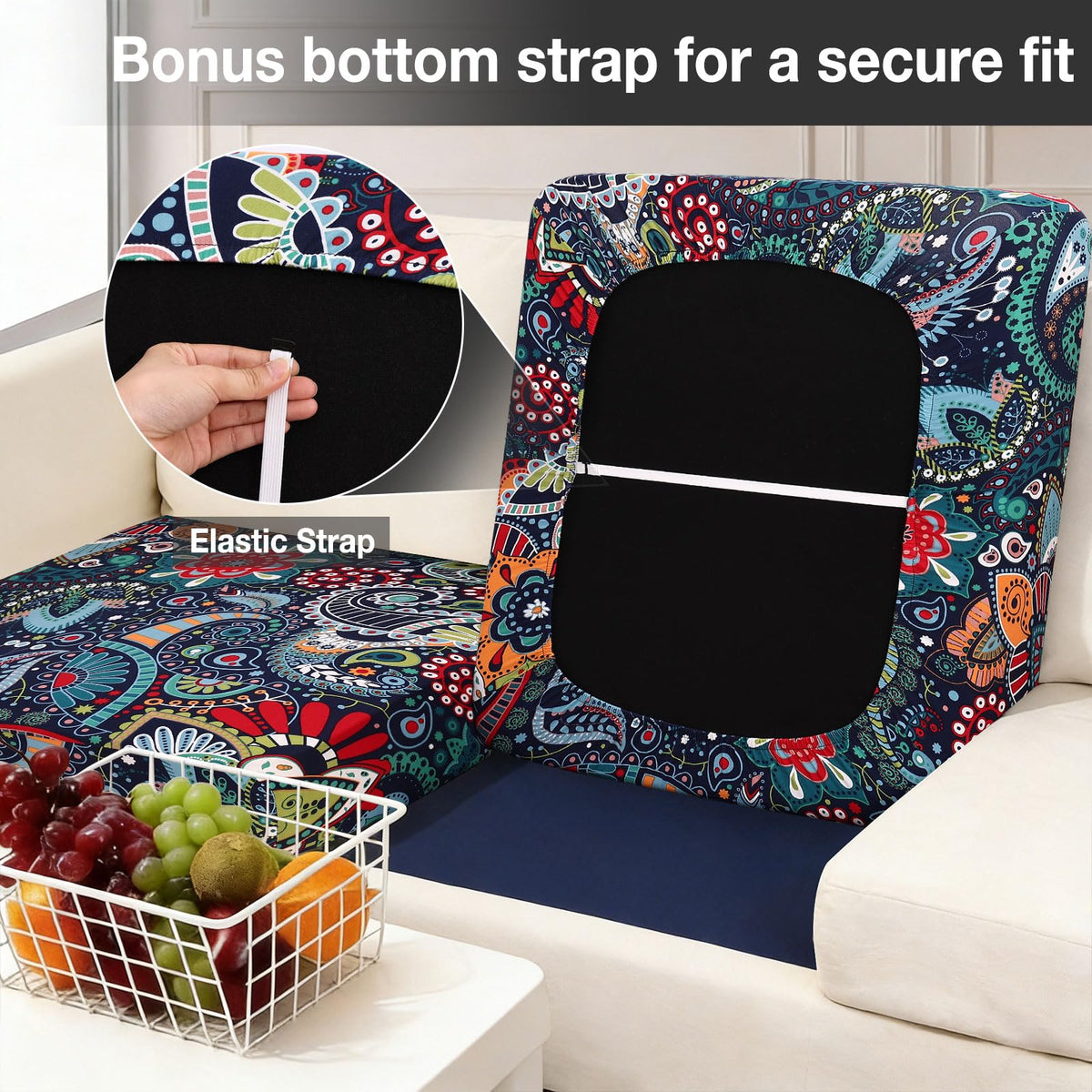 Hyha non-slip elastic bottom close-up securing cushion cover