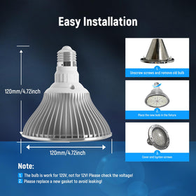 HYMIOR LED pool light 6500K night ambience creates inviting pool atmospheres.