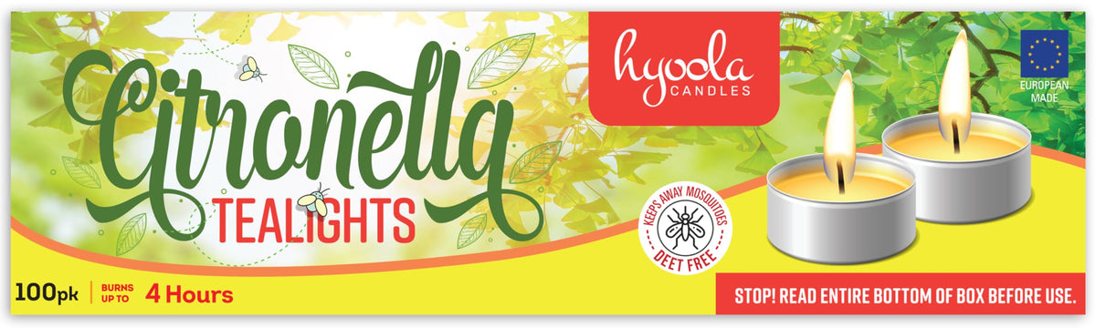 Hyoola citronella tea lights 100-pack ready for events and gatherings