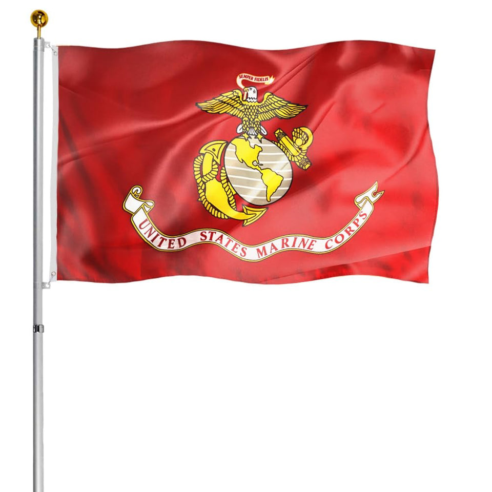 Hypoth US Marines flag 3x5 outdoor waving in wind for outdoor display.