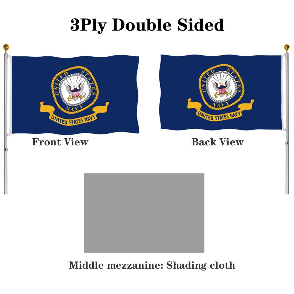 Hypoth US Navy flag double-sided design reads clearly from both sides