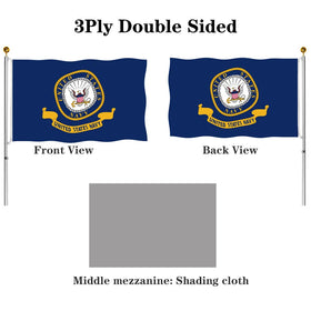 Hypoth US Navy flag double-sided design reads clearly from both sides