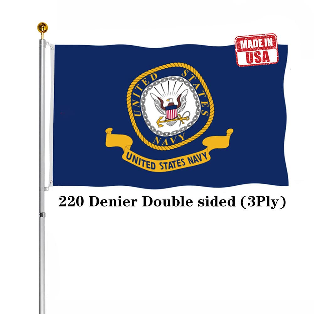 Hypoth US Navy flag front view with vivid colors for outdoor display