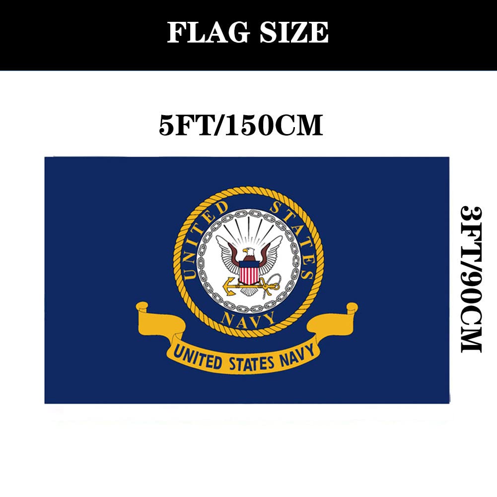 Hypoth US Navy flag outdoors in wind on flagpole