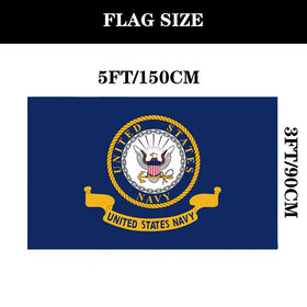 Hypoth US Navy flag outdoors in wind on flagpole