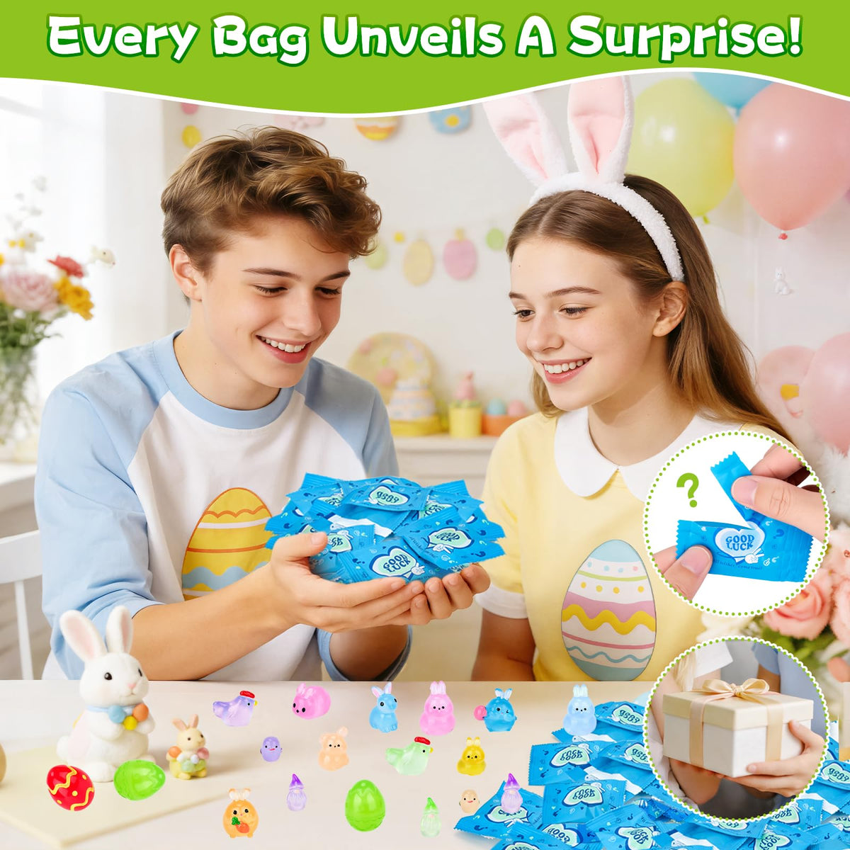 Hysagtek Easter blind bag fairy-garden figurines brighten night displays and garden scenes.
