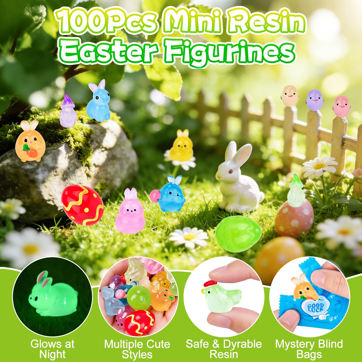 Hysagtek Easter blind bag gnome figurine colorful for craft projects and mini scenes.