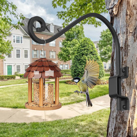 Hystun decorative hanger enhances patio or garden décor.